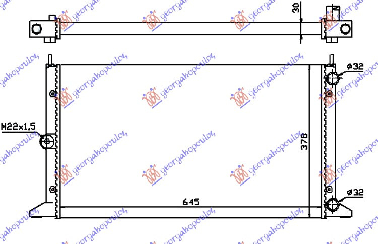 HLADNJAK MOTORA 2.0i-8V-1.9TD (64.5x37.8) -00 (VALEO CLASSIC)