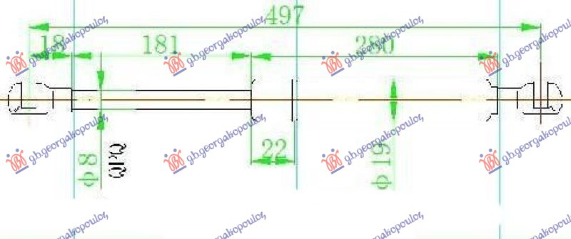 AMORTIZER GEPEK VRATA (L/B) (495L-510N)