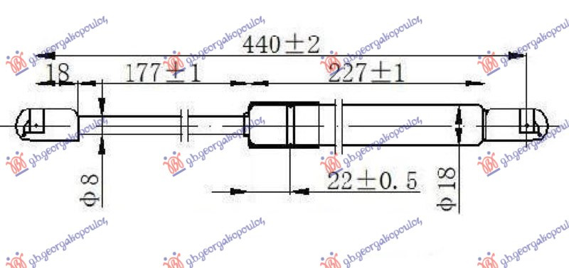 AMORTIZER GEPEK VRATA 5 VRATA/KARAVAN (440L-600N)