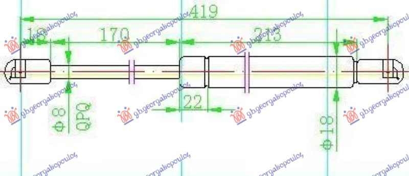 AMORTIZER GEPEK VRATA (XL/FREETRACK) (419L-510N)