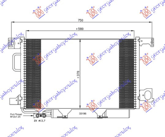 HLADNJAK KLIME PETR/DSL (59x37,5) VENTIL 12mm