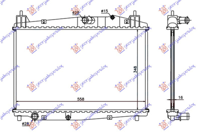 HLADNJAK MOTORA 1.4-1.6 TD +/-A/C (35x55.5x27)