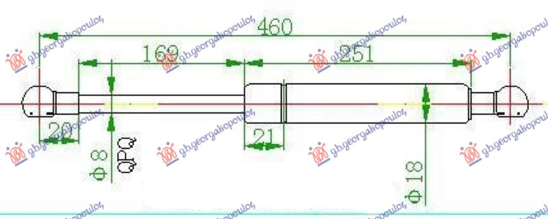 AMORTIZER GEPEK STAKLA (460L-100N)