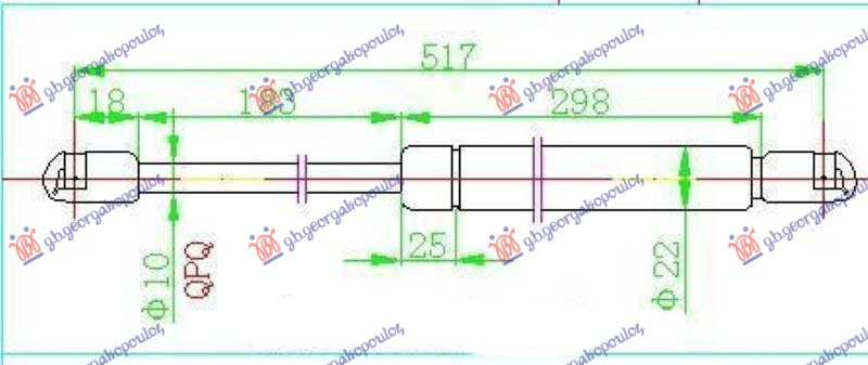 AMORTIZER GEPEK VRATA (520L-640N)