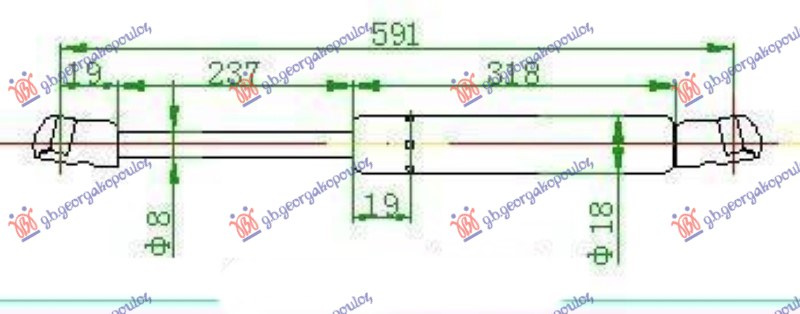 AMORTIZER GEPEK VRATA 3/5 VRATA (591L-350N)