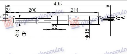 AMORTIZER GEPEK VRATA (495L-190N)