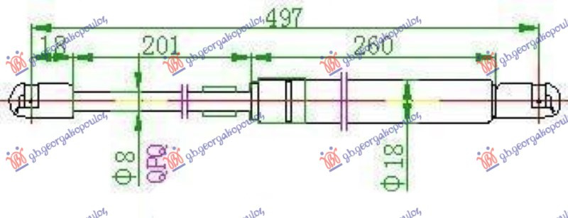 AMORTIZER GEPEK VRATA (496L-270N)