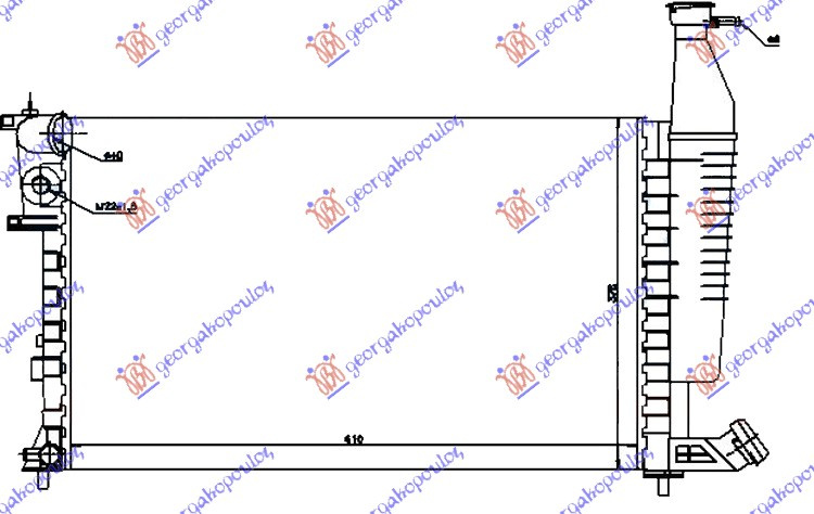 HLADNJAK MOTORA .1.1-1.4-1.6-1.8cc 8V+/- A/C (61x37.8) (VALEO CLASSIC)