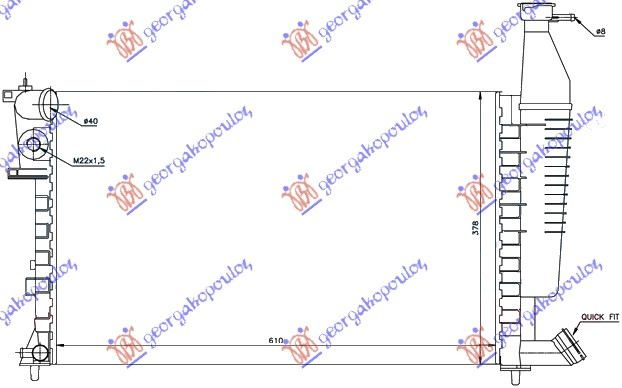 HLADNJAK MOTORA 1.4-1.6-1.8 +/-AC (61x37.7x23)