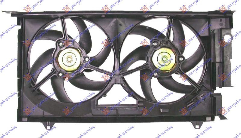 SET VENTILATORA DUPLI + A/C DIESEL (340/340mm) (2 + 2PIN)