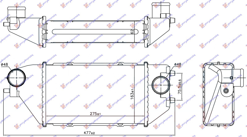 INTERCOOLER 2.2 CTDI (275x163x62)