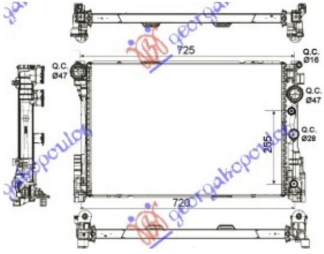 HLADNJAK MOTORA 3.0-3.5 BENZIN - 2.1-2.2-3.0 CDI DIZEL MAN/AUTO (640x430) (KOYO)