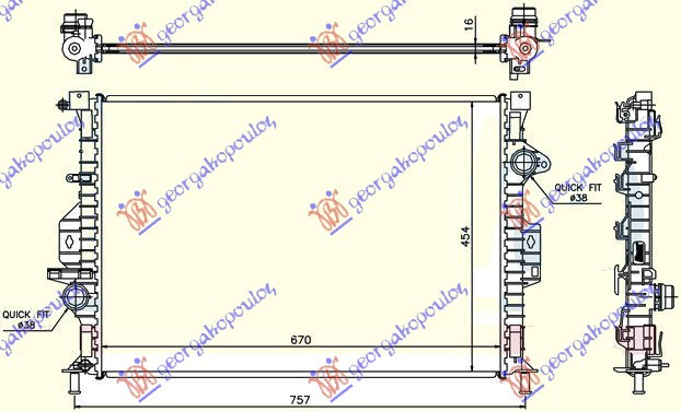 hladnjak za sve   benzin /dizel ručni (670x454x16) (MAHLE BEHR PREMIUM LINE)