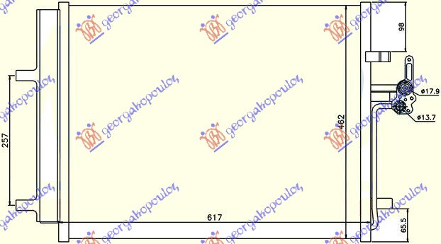 HLADNJAK KLIME 1.6-1.8BZ-2.0TDCi (58x46.5x1.6)