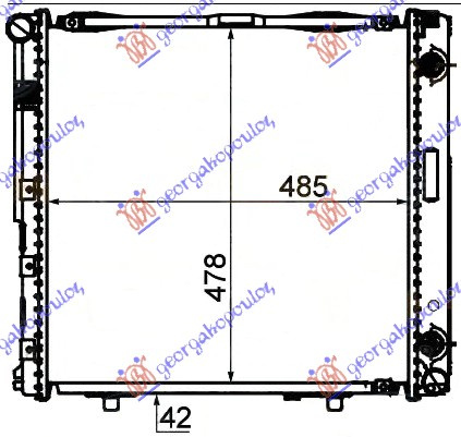 HLADNJAK MOTORA 2.0-2.3 BENZIN MAN/AUTO +/-AC (49x49) (MAHLE BEHR PREMIUM LINE)