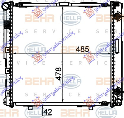 HLADNJAK MOTORA 2.0-2.3 BENZIN MAN/AUTO +/-AC (49x49) (MAHLE BEHR)