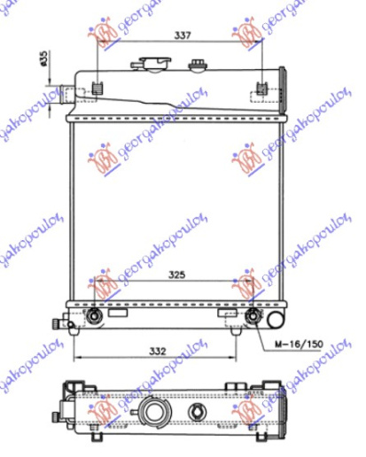 HLADNJAK MOTORA 1.8-2.0-2.2-2.3 MAN/AUTO -A/C (36x43)