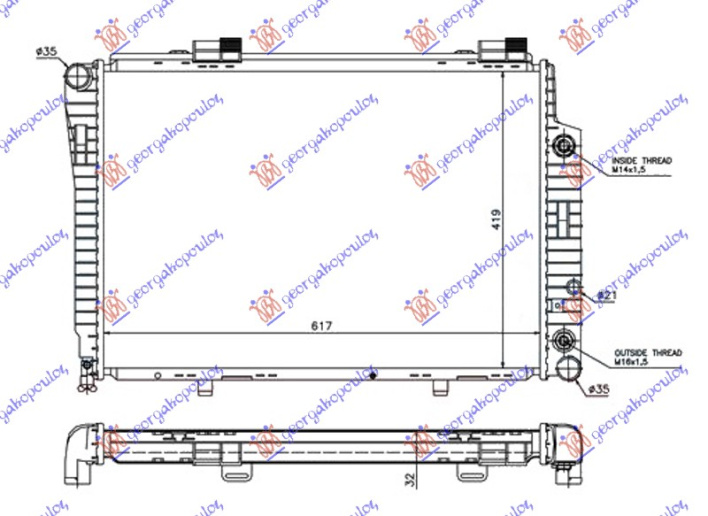 HLADNJAK MOTORA SVI MODELI DIESEL MAN/AUTO +A/C (61.5x42)