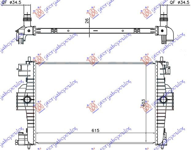 HLADNJAK MOTORA 1.6i-16V (61.3x40.5) 10-