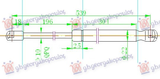 AMORTIZER GEPEK VRATA KARAVAN (537L-750N)