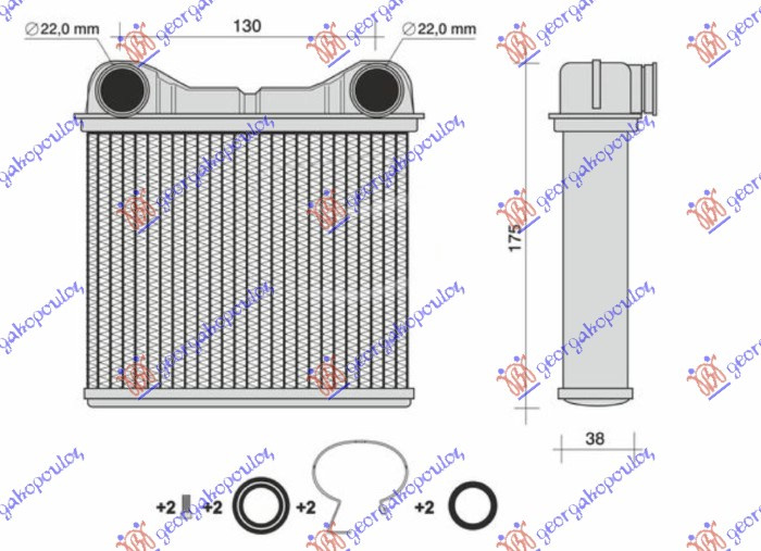 HLADNJAK KABINE - A/C REAR PART (131x166x32)