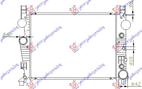 HLADNJAK MOTORA 4.3-5.0 BENZIN (64x47.2x42) AUTO (MAHLE BEHR)