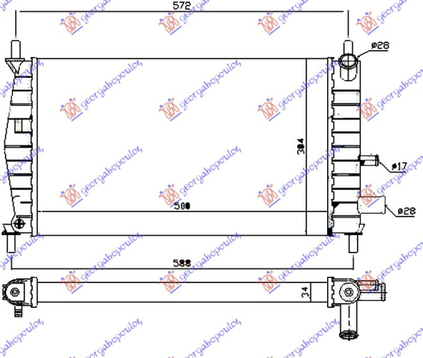 HLADNJAK MOTORA .1.1-1.3CC (50x31) (VALEO CLASSIC)