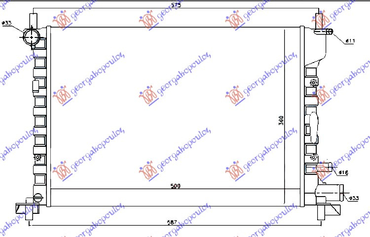 HLADNJAK MOTORA .1.2-1.3-1.4-1.6-1.7V+ A/C (52x37.8)