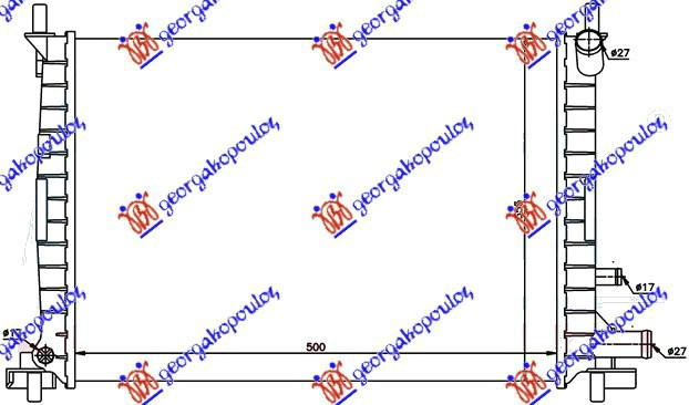 HLADNJAK MOTORA 1.0-1.3CC (50x36) +A/C