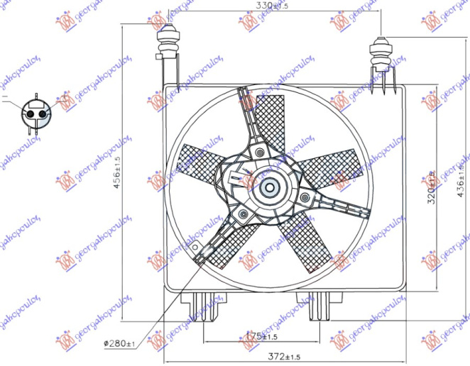 KOMPLET VENTILATORA BENZIN -A/C