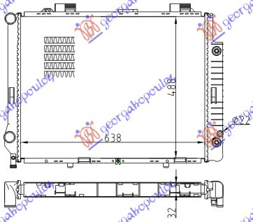 HLADNJAK MOTORA 2.8-3.2 BENZIN +/-A/C AUTO (64X49.2