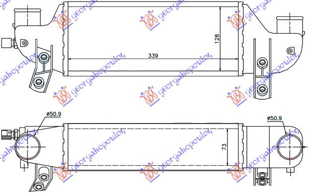 hladnjak intercoolera a a  18 TDCi (339x128x73)