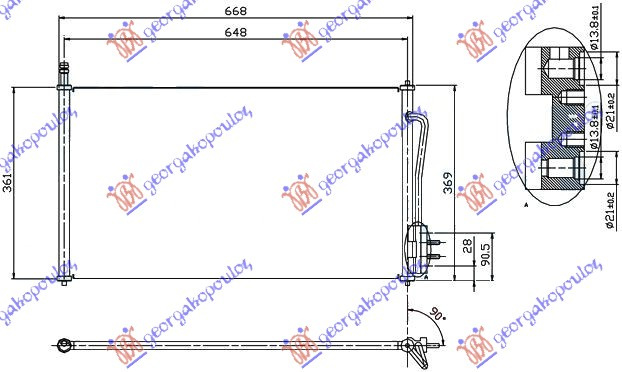 HLADNJAK KLIME BENZIN/DIZEL (62x36.5x1.6)