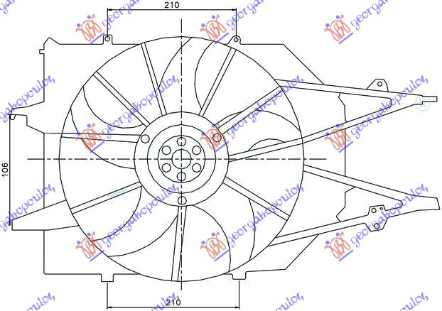 VENTILATOR KOMPLET (BENZIN) (-AC)