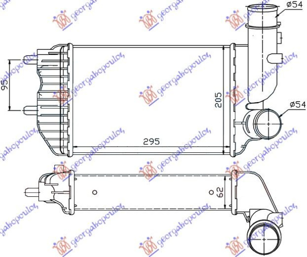 INTERCOOLER TURBO DIESEL (295x202x60)