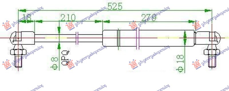 AMORTIZER GEPEK VRATA KARAVAN 02- (527L-450N)