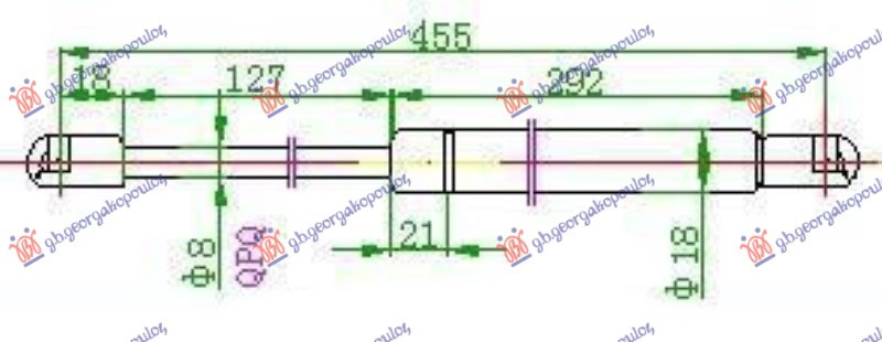 AMORTIZER GEPEK VRATA 3/5 VRATA 02- (455L-700N)