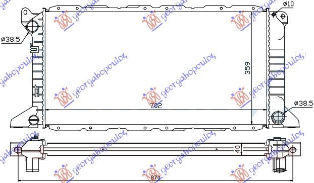 HLADNJAK MOTORA 2.5D/2.5TD (+AC) (70.2x36)