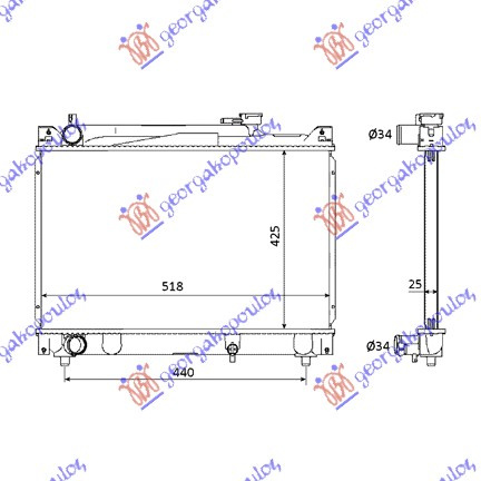 HLADNJAK MOTORA 2.0 V6-2.0 16V (42x52x27)