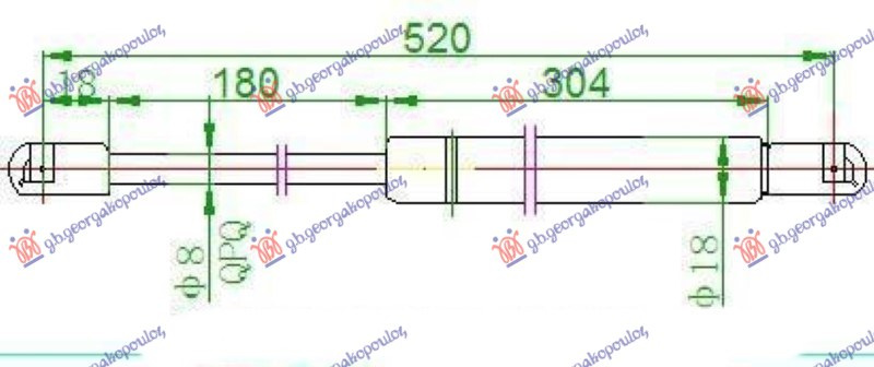 AMORTIZER GEPEK VRATA (L/B) (520L-665N)