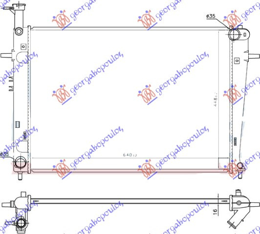 HLADNJAK MOTORA 2.0-16V+/-A/C MECH (64x46.2)