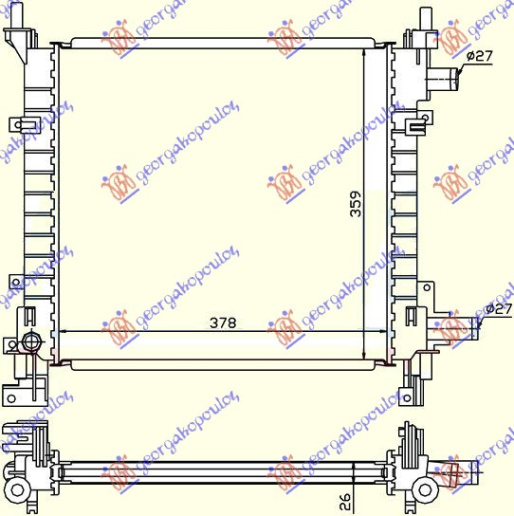 HLADNJAK ZA BENZINSKI MOTOR -A/C (38x37)