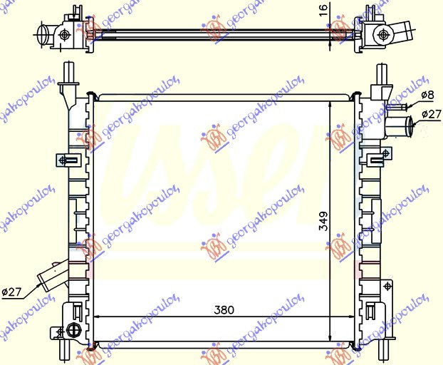 HLADNJAK ZA BENZINSKI MOTOR -A/C (38x35.5)