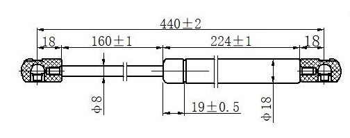 AMORTIZER GEPEK VRATA (440.5L-520N)