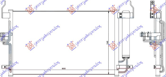 HLADNJAK KLIME SVE MODELE BENZIN - 2.0 CRDi DIZEL (575x358x16)