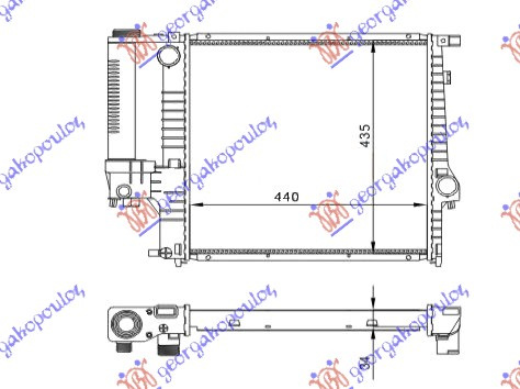 HLADNJAK MOTORA SVI MODELI BENZINSKI RUČNI +AC (440x440x32) (MEHANIČKI)