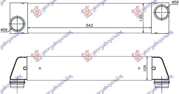 HLADNJAK INTERC. 3,0-3,5 TD (540-127x105