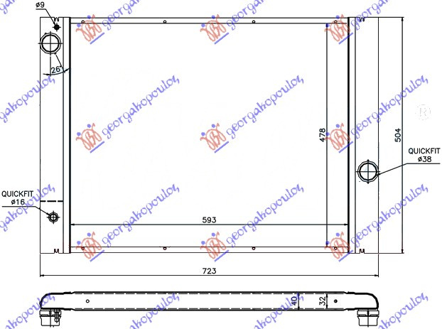 HLADNJAK MOTORA SVI MODELI BENZINSKI . AUTO (62x49) (MAHLE BEHR PREMIUM LINE)