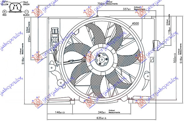 KOMPLET VENTILATORA (BENZIN) + A/C