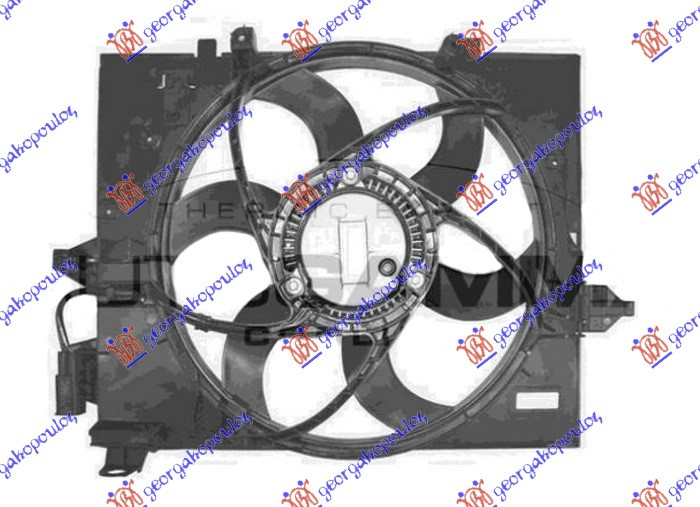 ventilator komplet 2.2-2.5-3.0  benzin (490mm) (3 pins) (400W) (MAHLE PREMIUM)
